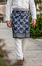 Sampin Instant Kasturi Navy Blue front view traditional tenun pattern