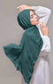 Shawl Plain Teal Green front drape view showing full length and premium Korean chiffon