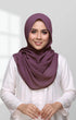 Semi Instant Shawl Dusty Magenta front drape view showing full length and premium Korean chiffon