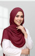 Semi Instant Shawl Plain Maroon side drape view highlighting flowing edge and generous width