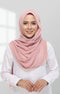 Semi Instant Shawl Rose Gold front drape view showing full length and premium Korean chiffon