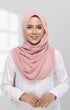 Semi Instant Shawl Rose Gold front drape view showing full length and premium Korean chiffon