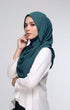 Semi Instant Shawl Plain Teal Green side drape view highlighting flowing edge and generous width