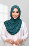 Semi Instant Shawl Plain Teal Green front drape view showing full length and premium Korean chiffon and white shirt on a light gray background