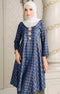 Front view Luna 3.0 Kebarung Linen Royal Blue showing classic kebarung design and fit