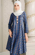 Front view Luna 3.0 Kebarung Linen Royal Blue showing classic kebarung design and fit