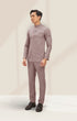 Naufal Baju Melayu Cekak Musang Smokey Purple side view highlighting silhouette and pocket detail