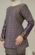 Side view C Luxe Kurung Kedah Navy Blue highlighting long straight sleeve and silhouette