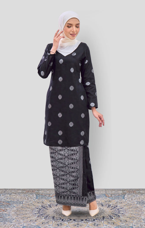 ARDINA KURUNG MODEN | BLACK SILVER