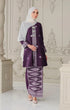 Model wearing Kebaya Magenta Silver displaying overall styling and drape