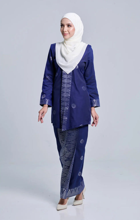 SEROJA KEBAYA | DARK ROYAL BLUE SILVER