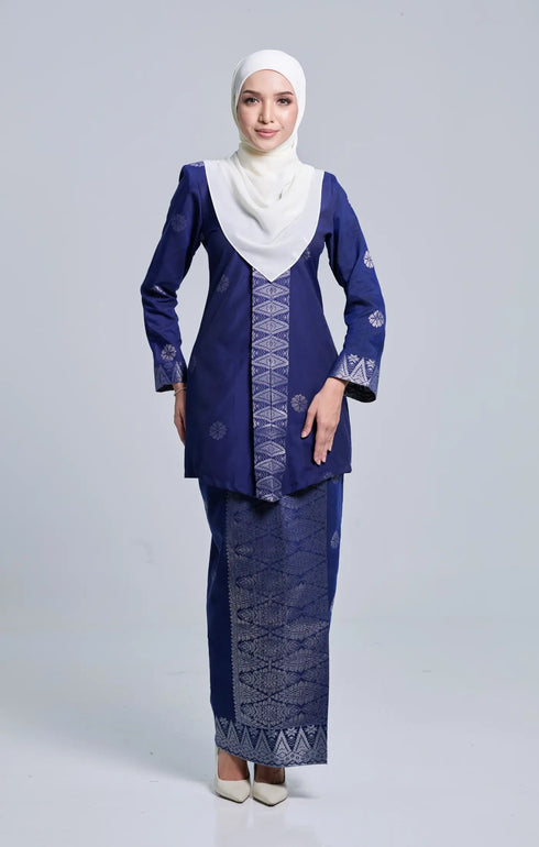 SEROJA KEBAYA | DARK ROYAL BLUE SILVER