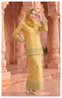 Model wearing Kurung Kedah Yellow full view showing standard fit silhouette