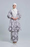 Front view Kebarung Black White showing pasley printed cotton design and standard fit