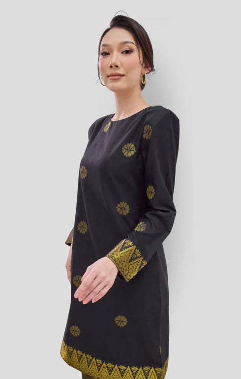 Riza 2.0 Kurung Moden Black Gold side view