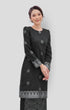 Riza 2.0 Kurung Moden Black Silver model wearing