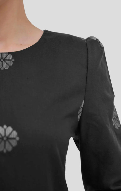 Riza 2.0 Kurung Moden Black Silver side angle
