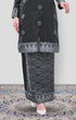 Riza 2.0 Kurung Moden Black Silver songket fabric texture