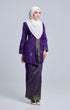 Side view Seroja Kebaya Purple Gold highlighting long straight sleeve and silhouette