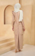 Kurung Moden Plain Nude back view showing back zip and backside cut