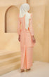 Kurung Moden Plain Peach back view showing back zip and backside cut