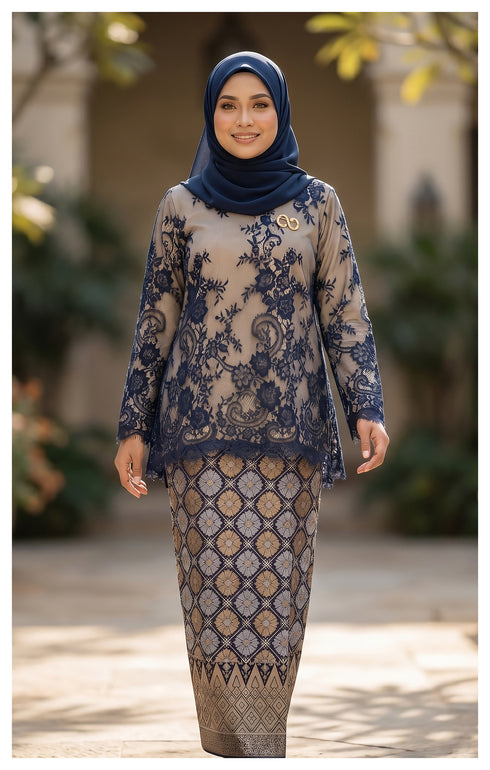 SAFIRA KURUNG KEDAH | BLUE BLACK