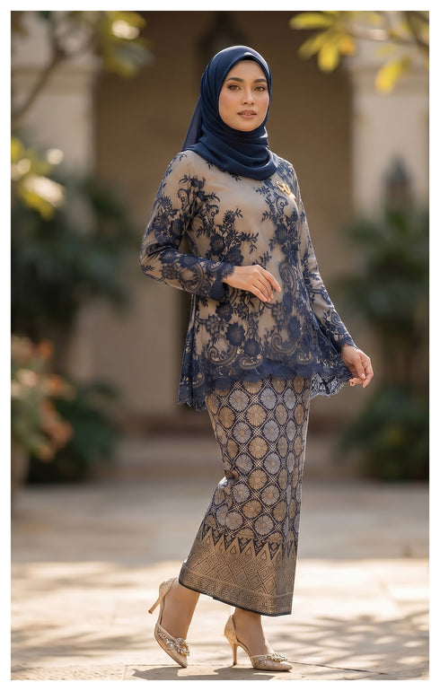 SAFIRA KURUNG KEDAH | BLUE BLACK