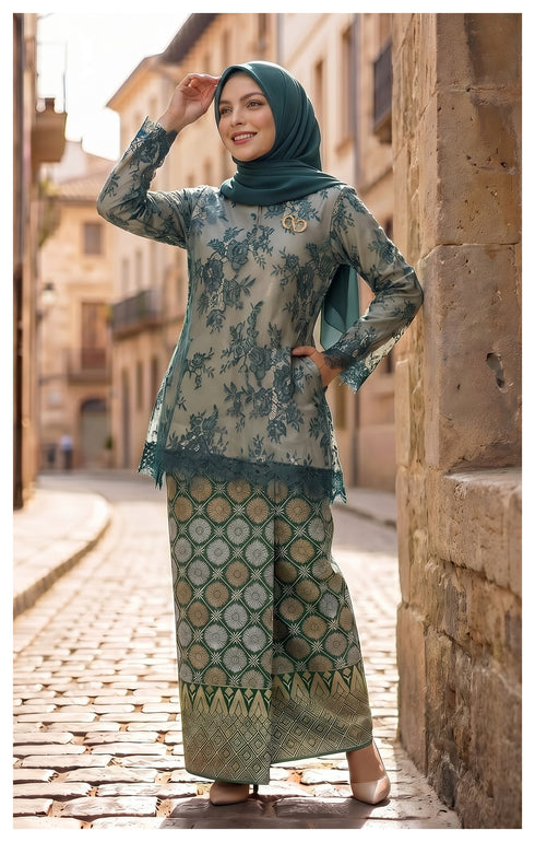 SAFIRA KURUNG KEDAH | TEAL GREEN