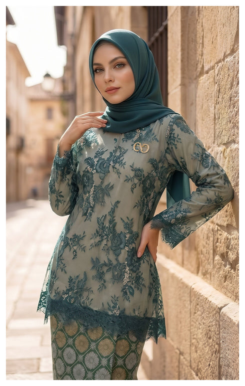 SAFIRA KURUNG KEDAH | TEAL GREEN